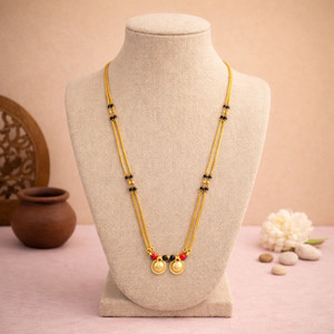VyanaJewels 24 Inch Vati Mangalsutra 1 Gram Gold Plated For Women Brass Mangalsutra
