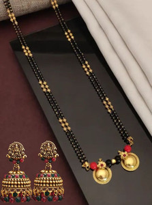 sonuzon enterprise 24" Inch Vati Mangalsutra maharashtrian vati mangalsutra with earrings Brass Mangalsutra