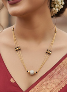 NUI Gold Plated Traditional Short Mangalsutra For Women Alloy Mangalsutra