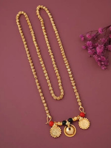 RKB SALES 1 gram gold plated 30 inch long double thali chain vati mangalsutra for women Alloy Mangalsutra