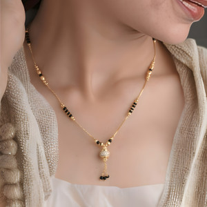 StyleWithJankiii American Diiamond gold plated mangalsutra for women and girls Brass Mangalsutra