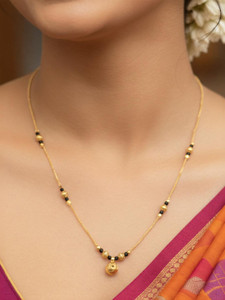 NUI Gold Plated Traditional Short Mangalsutra For Women Alloy Mangalsutra