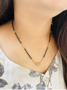 DHARVI IMITESAN ZIRKONIYA SHORT MANGALSUTR Brass Mangalsutra