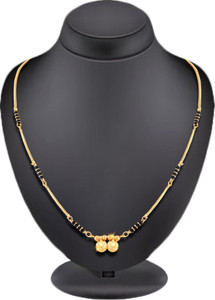 MEENAZ Jewellery Traditional One gram gold Temple Mangal sutra Set chain Pendant Necklace Black beads Chains golden Tanmaniya vati Mangalsutra for Women girls latest design new Copper, Brass Mangalsutra