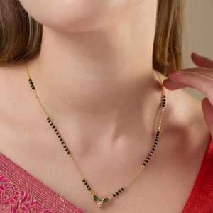 Maira Gold Plated 18 Inch Jewellery for Women 925 Sterling Silver Mangalsutra