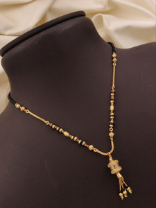 S K D J Twinkling Glittering Mangalsutra //Gold plated Short Mangalsutra for women Brass Mangalsutra