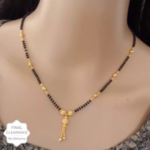 BRANDSOON jewellery stylish golden women pride black bead Alloy Mangalsutra