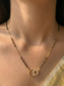 BELWICK Gold Plated Zicron Diamond Mangalsutra Alloy Mangalsutra