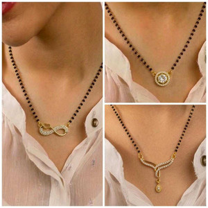 Shivshri jewels Short Mangalsutra Combo Pack of 3 for Daily Wear Alloy Mangalsutra