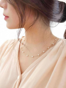 LEEJIFASHION Pearl Gold-plated Plated Brass Chain