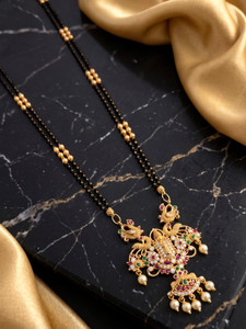 PVG Horizon 1gm gold Traditional Ethnic Trendy Mangalsutra Tanmaniya 24 inch Nallapusalu Alloy Mangalsutra