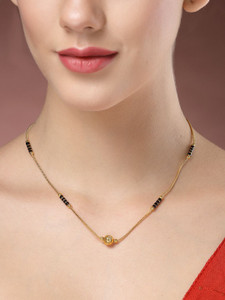 NVR 1GM Gold-look trendy 45cm length printest inspired instargam trending Brass Mangalsutra