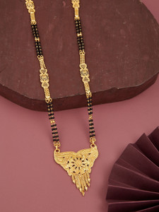 Jewel WORLD 2-YEAR COLOR Guarantee 1-GRAM Gold-plated 24 Inch long mangalsutra for women Alloy, Brass Mangalsutra