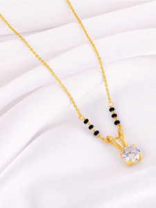 GIVA 925 Silver Golden Forever Moments Mangalsutra|Lifetime Plating|6 Month Warranty Sterling Silver Mangalsutra