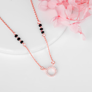 GIVA Sterling Silver Rose Gold Connected for Life Mangalsutra for Womens and Girls Sterling Silver Mangalsutra