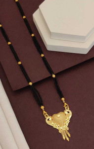 FENNYIMITATION 24' INCH 1 GRAM GOLD PLETED MANGALSUTRA FOR WOMEN & GIRLS. Brass Mangalsutra
