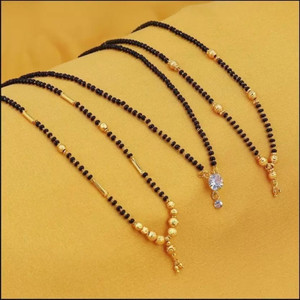 Bhumi09 Bhumi09 Combo of 3 One Gram Gold Plated Mangalsutra Brass Mangalsutra Dailywear Brass Mangalsutra