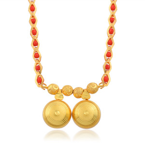 memoir Brass Gold plated double wati red strand Ethnic women Brass Mangalsutra