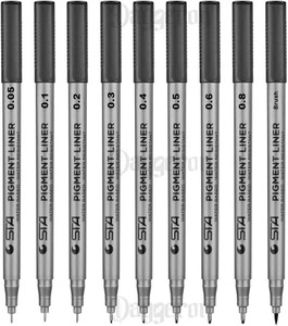 Daggeron Micro-Pen Fineliner, Pigment Liner Multiliner Pens Micro Fine Point Drawing Pens