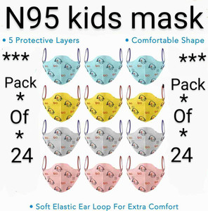 KGKR 5 Layers Protraction of Anti Dust/Pollution and Bacteria, 95% Hard Filtration, N95 kids mask Reusable, Washable, Water Resistant