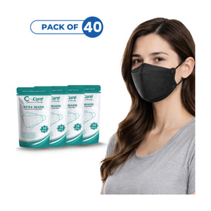 C-Cure KF94 Mask for Adult, 4 Layer Filtration, Comfortable Ear loops, Breathable CCKF94FM-40B Reusable, Water Resistant