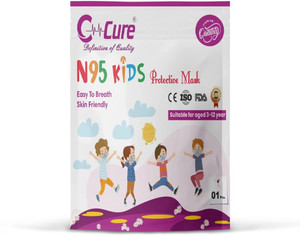 C-Cure N95 Mask For Kids, For 3 to 12 Yrs Children CN95KFM-10 Washable, Reusable Surgical Mask