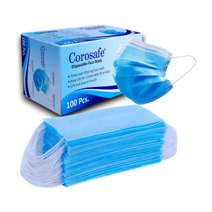 Corosafe Mask with Nose Clip 3 Layer Anti - Pollution Non woven Cloth Mask With Melt Blown Fabric Layer
