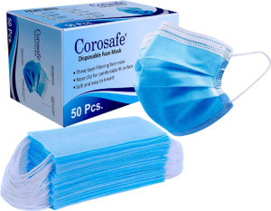 Corosafe Mask with Nose Clip 3 Layer Anti - Pollution Non woven Cloth Mask With Melt Blown Fabric Layer