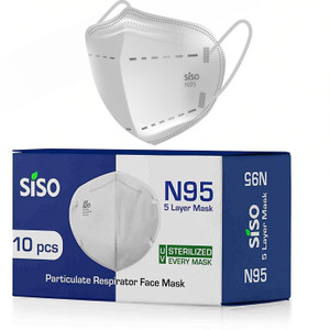 SISO N95 5 Layer Face Mask FFP2 (Pack of 10) - ISI Mark/BIS Certified N95 5 Layer Face Mask FFP2 (Pack of 10) - ISI Mark/BIS Certified Reusable