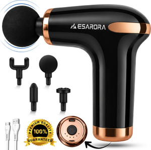 Esarora Massage Gun Deep Tissue 6-Speed Portable Percussion Muscle Massager_WS5X 4 Heads, Pain Relief, Relaxation for Stiff Shoulders With Full body Massage_4V1 Massager