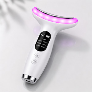 Miggon Rechargeable Face Massager 7 Modes LED Heat Therapy for Neck & Cervical Care LED Face Massager 7 Mode Heat Therapy Device for Neck Pain & Skin Relaxation Massager