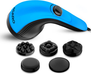 अगारो Atom Plus Electric Handheld Full Body Massager, 4 Massage Heads, Mesh Cover, Variable Speed Settings for Pain Relief and Relaxation, Back, Leg & Foot मसाज़र