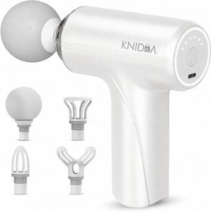 knidaa store Gun Massager, 4 Heads, 4 Speed, Rechargeable, Handheld, Percussion Muscle Massager for Full Body Pain Relief, Muscle Relaxation Massager
