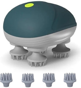 BEMALL Electric Handheld Head Massager, Body Massager for Hair Growth, Massager with 4 Massage Heads, 3 Speeds, Waterproof, Multicolor Massager