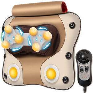 DR PHYSIO (USA) 3D Cushion Massager with HEAT and speed controller ( Double Action Full Body Massage machine ) Back Cervical and Neck Pain relief Massager