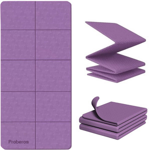 Qpets Foldable Yoga Mat for Travel 6mm Thick Lightweight Comfortable with Carry Bag 6 mm Yoga Mat