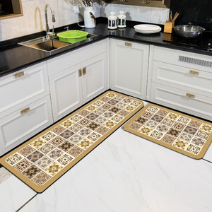 Aksharkala Rubber Kitchen Mat Brown - Image 6