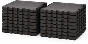 Easyhome Kid's Black Interlocking Rubber Play Mat Gym Mats 16 mats Black 2 mm Exercise & Gym Mat