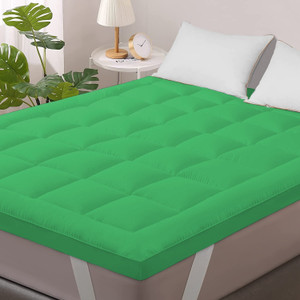 Jaipurlinen 2 inch (5.08 cm) King Size Poly Fiber Breathable, Stretchable Mattress Topper