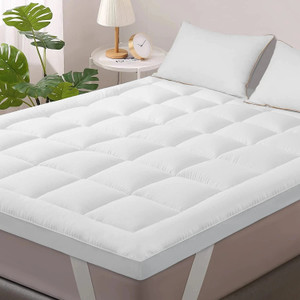 Texlux 2 inch (5.08 cm) King Size Poly Fiber Breathable, Stretchable, Waterproof Mattress Topper