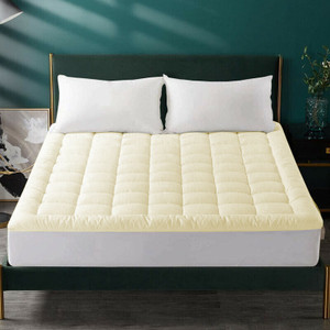 Jaipurlinen Mattress Topper Queen Size Breathable, Stretchable Mattress Cover