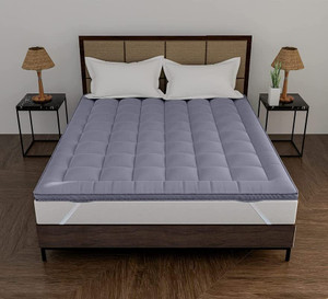 Manavlivings 2 inch (5.08 cm) Queen Size Microfibre Breathable Mattress Topper