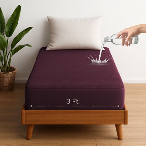 Vastrora Single Size Fitted Terry Cotton Breathable, Stretchable, Waterproof Mattress Cover