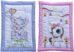 Glamica New Born Baby Bed Mattress, Godadi, Kids Crib Sheet| MultiColor | Pack of 2