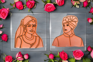 VIBGYOR SK Trendy Groom and Bride Design Helper Mehandi Tools for save time Synthetic Mehendi