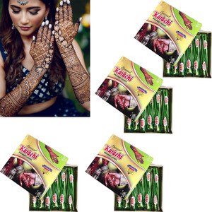 NG MART KARACHI GREEN HERBAL MEHENDI CONE FOR DASHING & STYLISH HANDS PACK OF - 4 Natural Mehendi