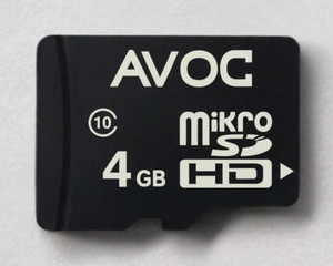 AVOC FLASH A02 MIKRO 4 GB MicroSD Card Class 10 10 MB/s Memory Card Compatible with Camera, Camera, Gaming Console, Mobile, Tablet