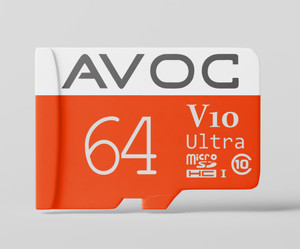 AVOC FLASH V10 Ultra V10 Ultra 64 GB MicroSD Card Class 10 90 MB/s  Memory Card Compatible with Camera, Computer, Gaming Console, Mobile, Tablet