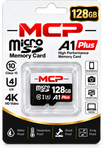 MCP HIGH SPEED A1ULTARAS 128 GB MicroSD Card Class 10 190 MB/s Memory Card Compatible with Camera, Computer, Gaming Console, Mobile, Tablet