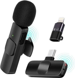 volkano K8 Wireless Microphone Video Recording with Noise Cancellation Mic Supports Type-C Android & iPhone Plug and Play/No Bluetooth